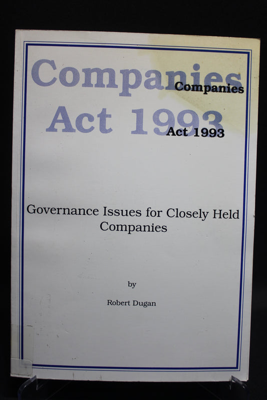 Governance Issues for Closely Held Companies [Second Hand]